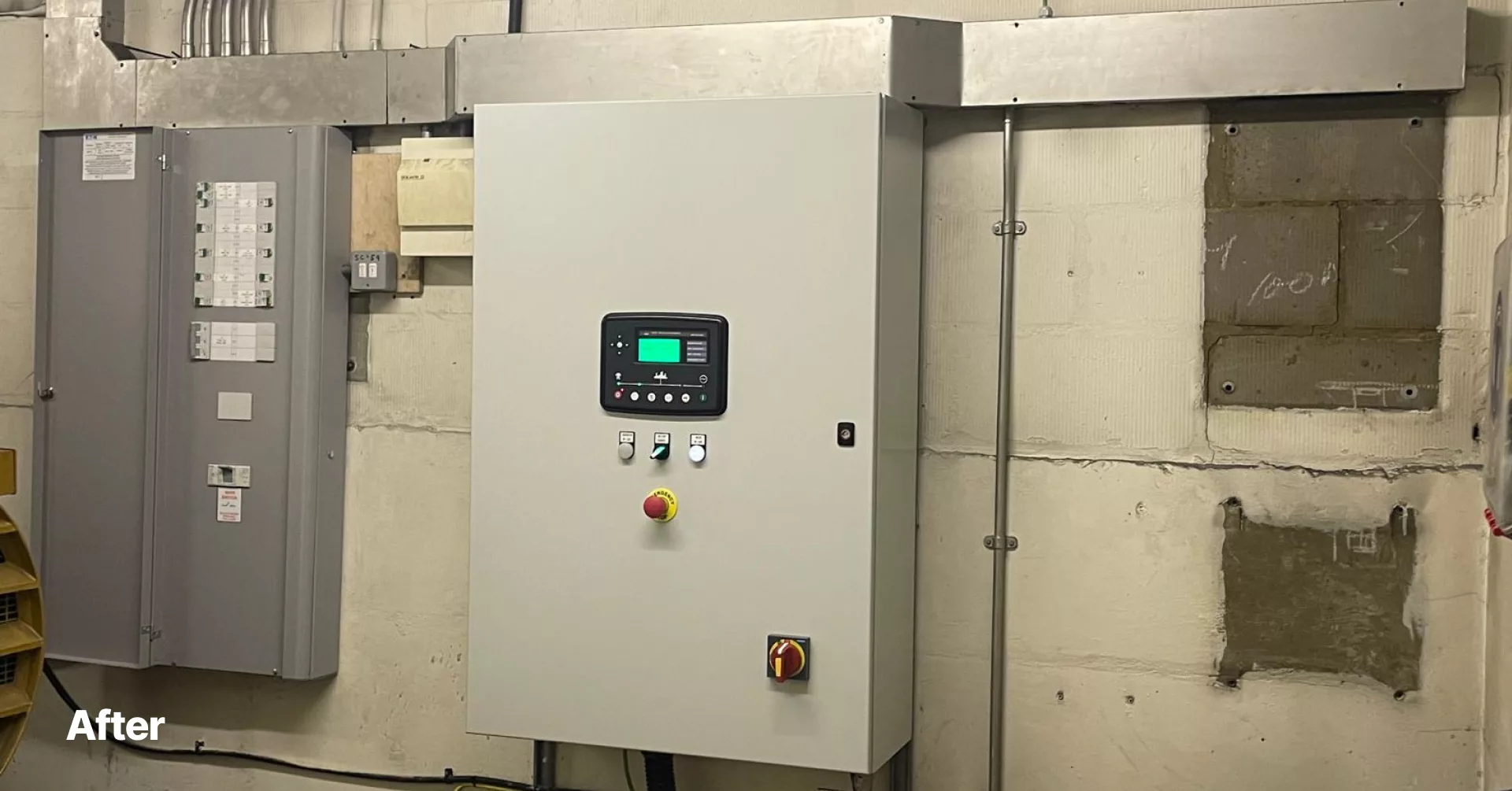 New generator control panel with DSE controller installed by DB Site Services London